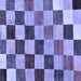 Square Machine Washable Checkered Blue Modern Rug, wshabs133blu