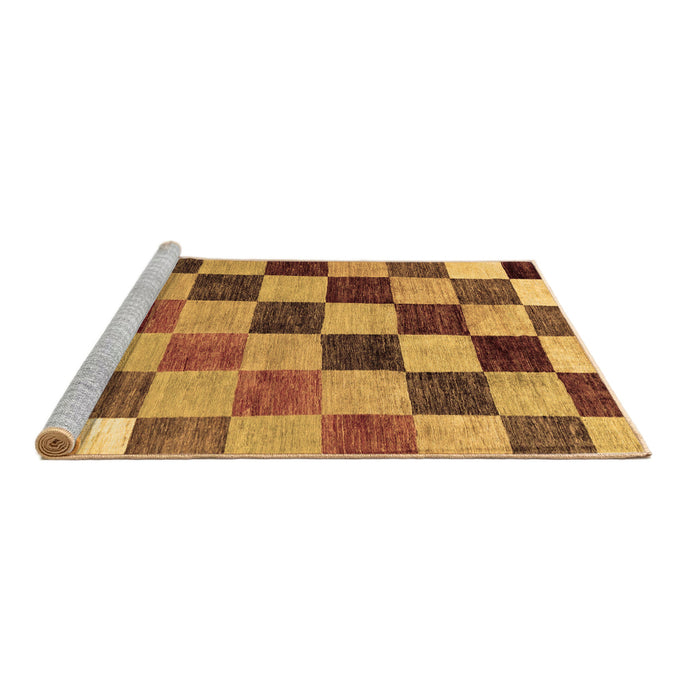 Sideview of Machine Washable Checkered Brown Modern Rug, wshabs133brn