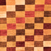 Square Machine Washable Checkered Orange Modern Area Rugs, wshabs133org