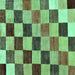 Square Machine Washable Checkered Turquoise Modern Area Rugs, wshabs133turq