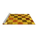 Sideview of Machine Washable Checkered Yellow Modern Rug, wshabs133yw