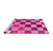 Sideview of Machine Washable Checkered Pink Modern Rug, wshabs133pnk