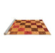Sideview of Machine Washable Checkered Orange Modern Area Rugs, wshabs133org