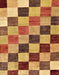 Abstract Orange Checkered Rug, abs133