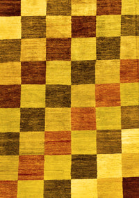 Checkered Yellow Modern Rug, abs133yw