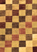 Machine Washable Checkered Brown Modern Rug, wshabs133brn