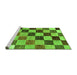 Sideview of Machine Washable Checkered Green Modern Area Rugs, wshabs133grn