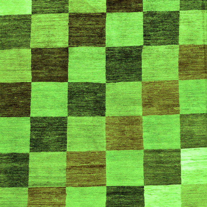 Checkered Green Modern Rug, abs133grn