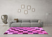 Machine Washable Checkered Purple Modern Area Rugs in a Living Room, wshabs133pur