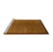 Sideview of Machine Washable Abstract Sedona Brown Rug, wshabs1340