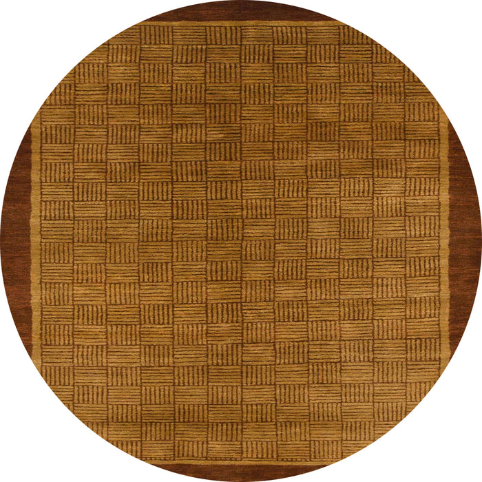 Round Abstract Sedona Brown Modern Rug, abs1340