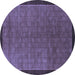 Round Abstract Blue Modern Rug, abs1340blu