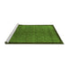 Sideview of Machine Washable Abstract Green Modern Area Rugs, wshabs1340grn