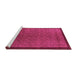 Sideview of Machine Washable Abstract Pink Modern Rug, wshabs1340pnk