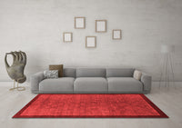 Machine Washable Abstract Red Modern Rug, wshabs1340red