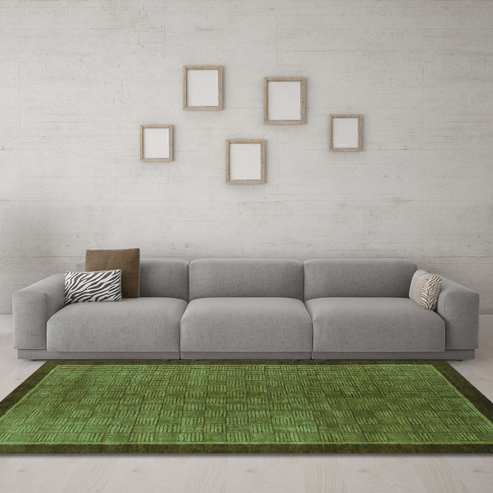 Machine Washable Abstract Turquoise Modern Area Rugs in a Living Room,, wshabs1340turq