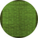 Round Abstract Green Modern Rug, abs1340grn