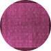 Round Machine Washable Abstract Purple Modern Area Rugs, wshabs1340pur