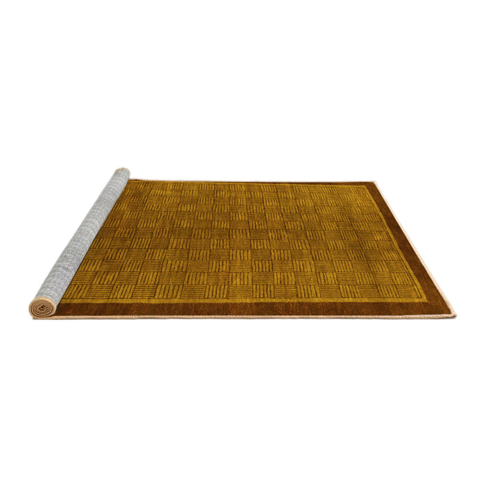 Sideview of Machine Washable Abstract Yellow Modern Rug, wshabs1340yw