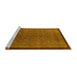 Sideview of Machine Washable Abstract Yellow Modern Rug, wshabs1340yw