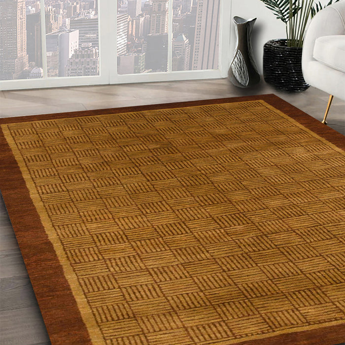Abstract Sedona Brown Modern Rug in Family Room, abs1340
