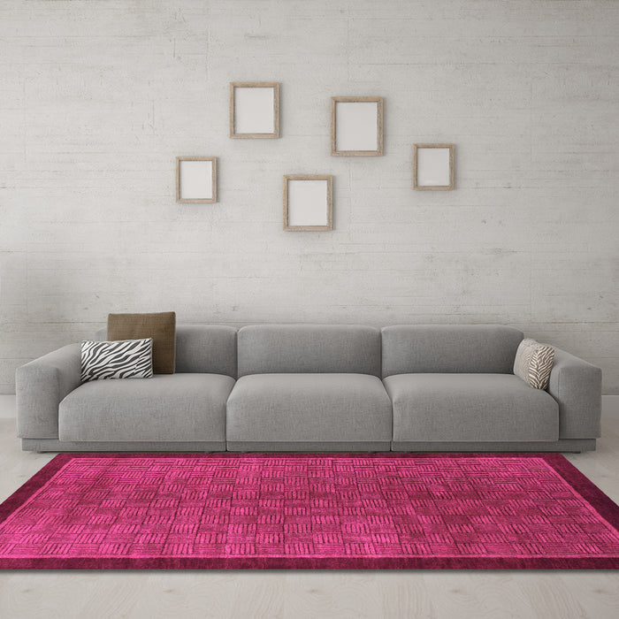 Machine Washable Abstract Pink Modern Rug in a Living Room, wshabs1340pnk