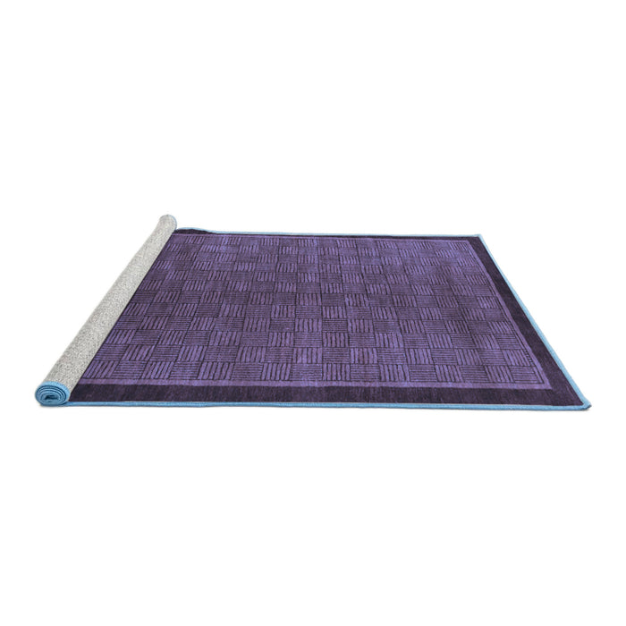 Sideview of Machine Washable Abstract Blue Modern Rug, wshabs1340blu