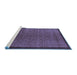 Sideview of Machine Washable Abstract Blue Modern Rug, wshabs1340blu