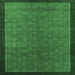 Square Abstract Emerald Green Modern Rug, abs1340emgrn