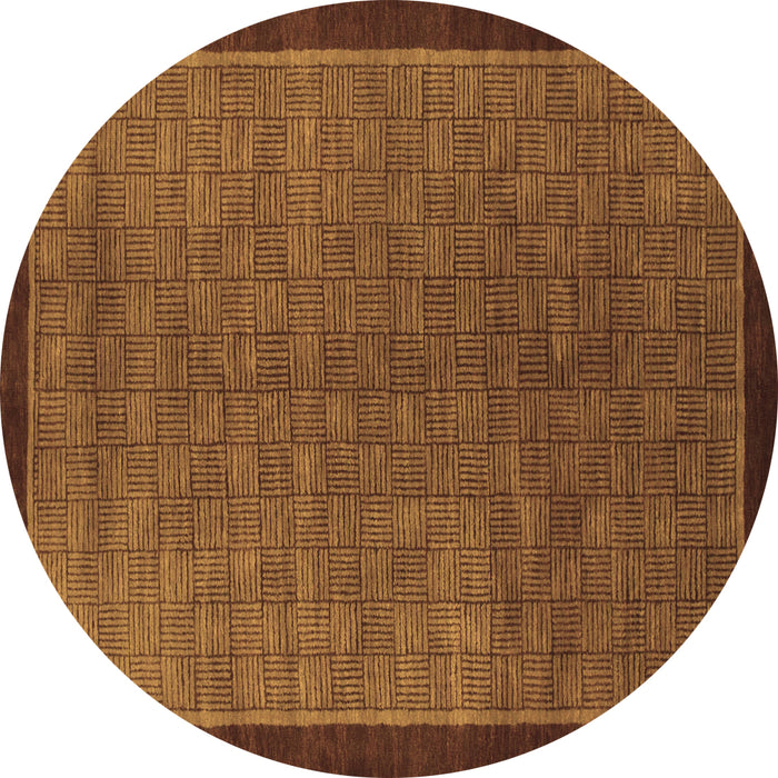 Round Abstract Brown Modern Rug, abs1340brn