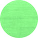 Round Solid Emerald Green Modern Rug, abs1341emgrn