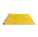 Sideview of Machine Washable Solid Yellow Modern Rug, wshabs1341yw