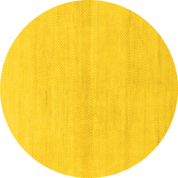 Round Solid Yellow Modern Rug, abs1341yw