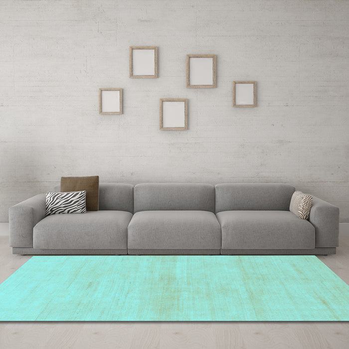 Machine Washable Solid Light Blue Modern Rug in a Living Room, wshabs1341lblu