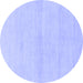 Round Machine Washable Solid Blue Modern Rug, wshabs1341blu