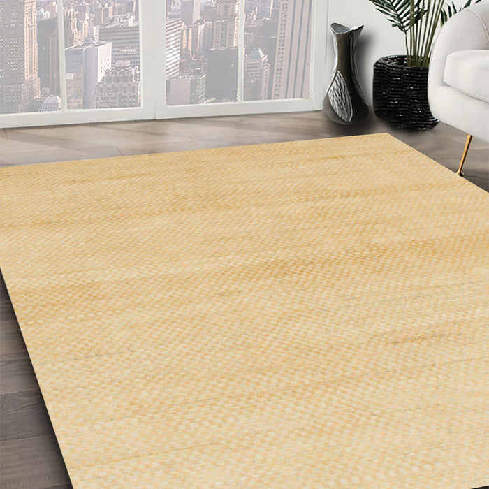 Abstract Yellow Solid Rug in Family Room, abs1341