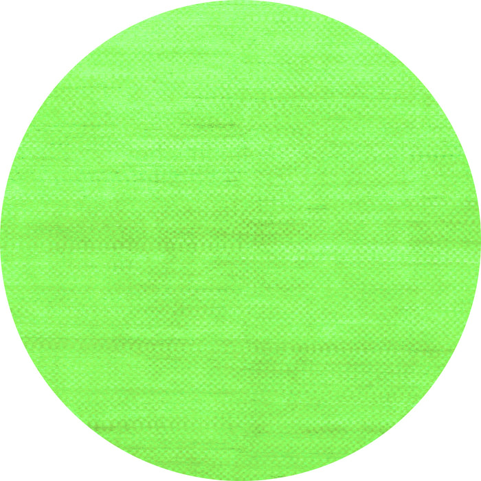 Round Machine Washable Solid Green Modern Area Rugs, wshabs1341grn
