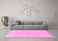 Machine Washable Solid Pink Modern Rug, wshabs1341pnk