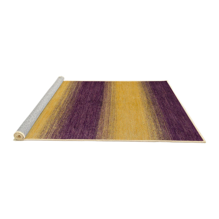 Sideview of Machine Washable Abstract Yellow Rug, wshabs1342
