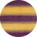 Round Abstract Yellow Modern Rug, abs1342