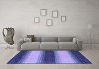 Machine Washable Abstract Blue Modern Rug, wshabs1342blu