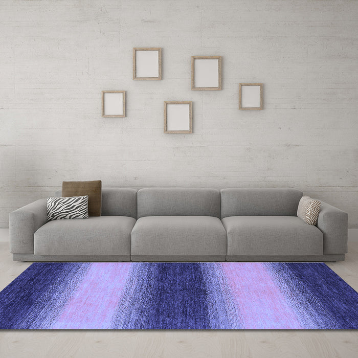 Machine Washable Abstract Blue Modern Rug in a Living Room, wshabs1342blu