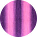 Round Machine Washable Abstract Purple Modern Area Rugs, wshabs1342pur