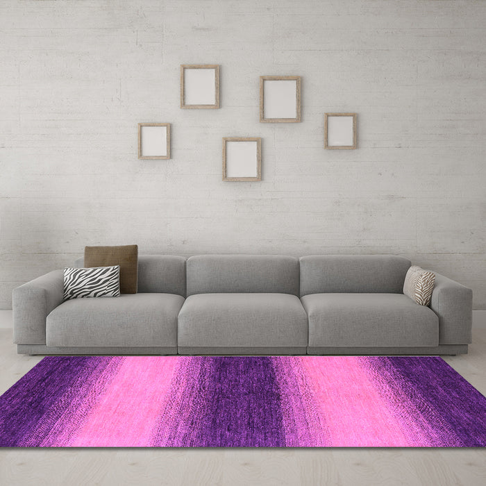 Machine Washable Abstract Purple Modern Area Rugs in a Living Room, wshabs1342pur