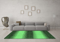 Machine Washable Abstract Emerald Green Modern Rug, wshabs1342emgrn