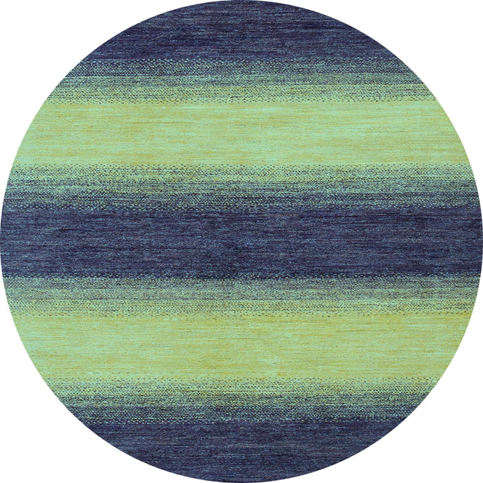 Round Machine Washable Abstract Light Blue Modern Rug, wshabs1342lblu