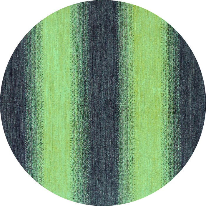Round Machine Washable Abstract Turquoise Modern Area Rugs, wshabs1342turq