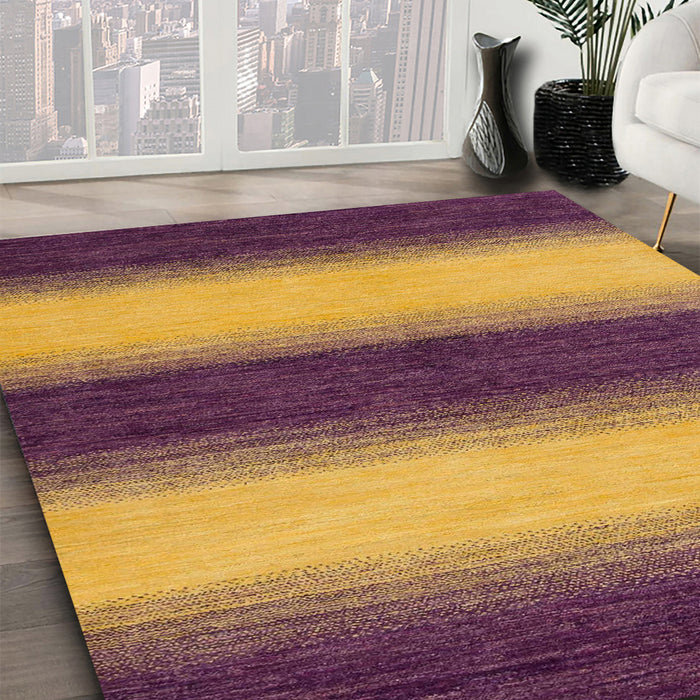 Abstract Yellow Modern Rug in Family Room, abs1342