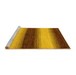 Sideview of Machine Washable Abstract Yellow Modern Rug, wshabs1342yw