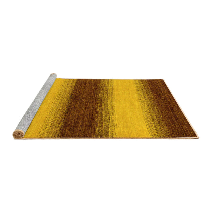 Sideview of Machine Washable Abstract Yellow Modern Rug, wshabs1342yw
